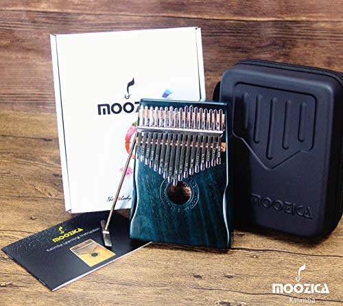 Moozica 17 Keys Kalimba Marimba, Solid Mahogany Wood Professional Thumb Piano Musical Instrument Gift (Mahogany-K17MB)