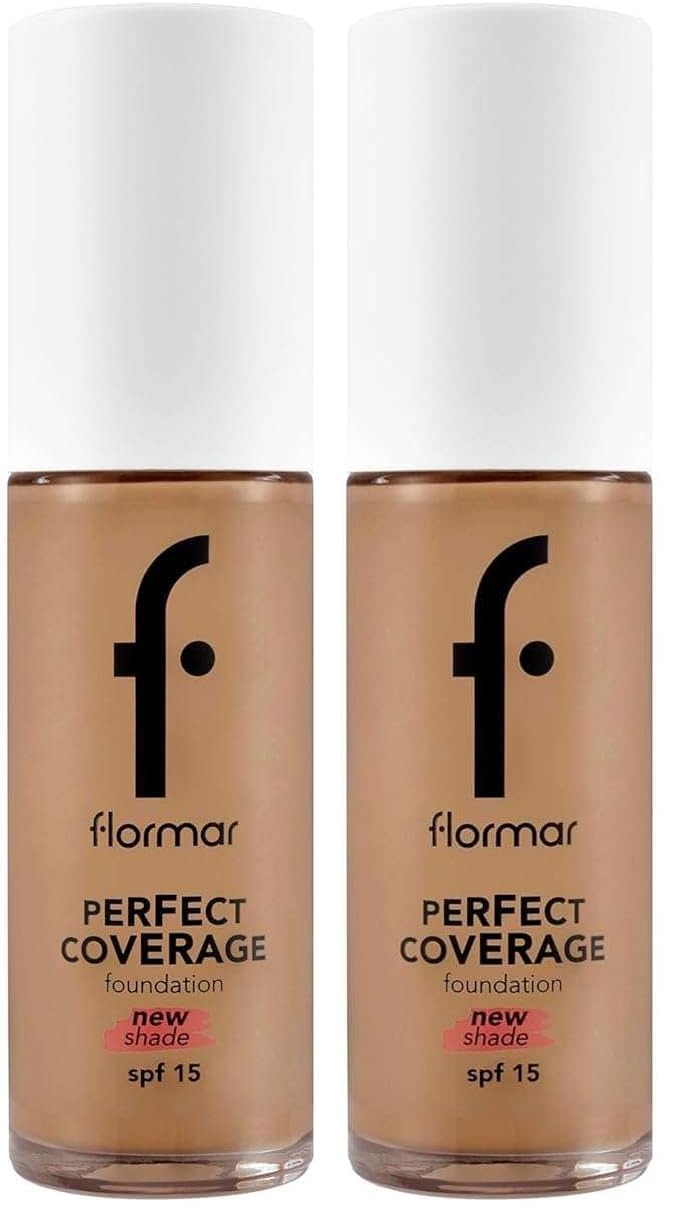Flormar Perfect Coverage Yüksek Pigmentli & Yarı Parlak Bitişli SPF15 Fondöten - 135 HAZEL (2 paketi)