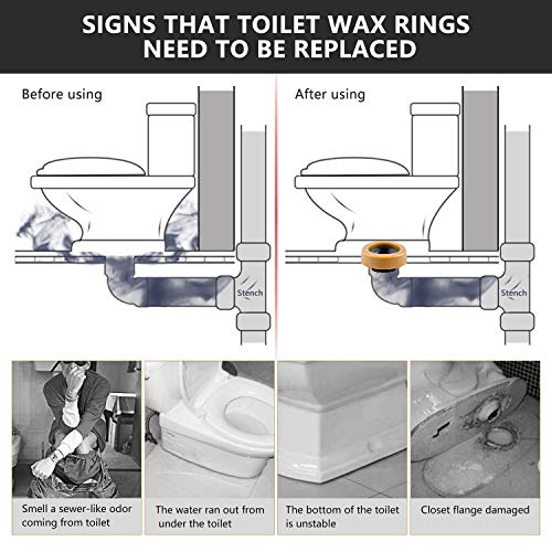 Image of Extra Thick Toilet Wax Ring Replacement Kit with Bolts & Caps, 1.6'' Thick