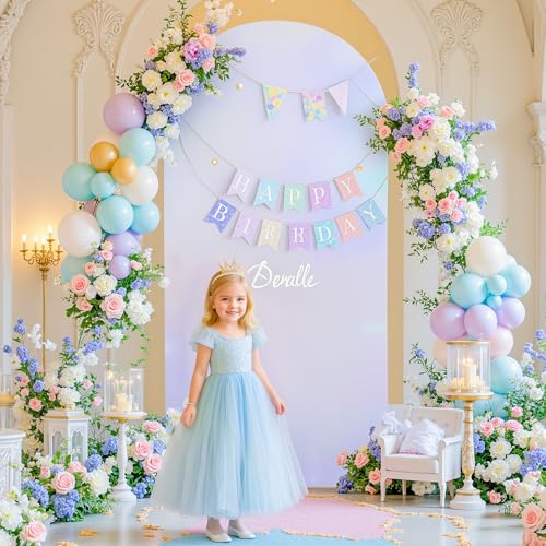 Cobertura elástica para arco de fondo 6FT blanco y plata miniatura 5