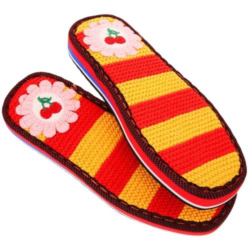 YARNOW Semelles de Chaussures Crochetées en Coton Unisexe Antidérapantes Coussinets Confortables pour Plantes des Pieds Semelles de Remplacement Solide Taille 38-39 Accessoires