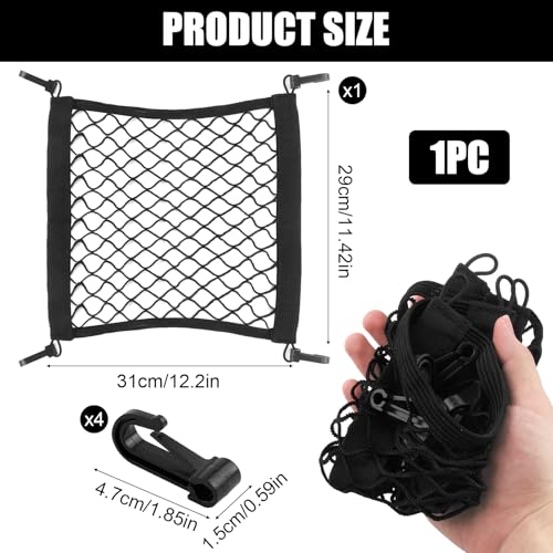 Gepäcknetz für E-Scooter & E-Bikes - Elastisches Aufbewahrungsnetz mit Gummizug, 25x30 cm, für Helm & Zubehör, Netzbeutel für Elektroroller & Fahrräder, Praktische Helmhalterung