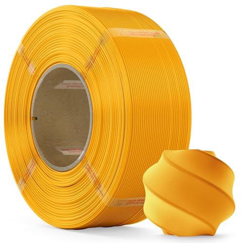 Image of PLA Filament 1.75mm PLA 3D Printer Filament(Refill),1kg Refill for Reusable Spools(2.2lbs),Premium Quality 3D Printing Filament for Bambu lab 3D Printers,Dark Yellow