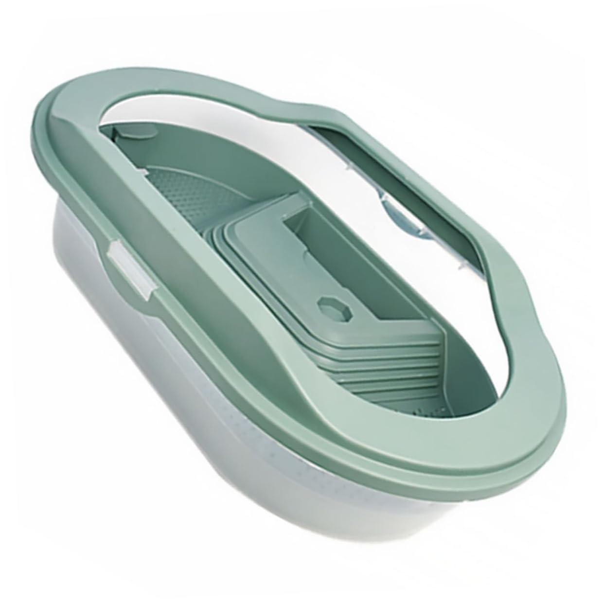Terrario per Tartarughe in Plastico Verde, con 5 Aree, Piattaforma per Sole e Zona Nuoto, Habitat per Rettili in Casa | Cinque Aree Funzionali, Zona Nuoto e Alimentazione, Struttura con Area Rampicante Antiscivolo