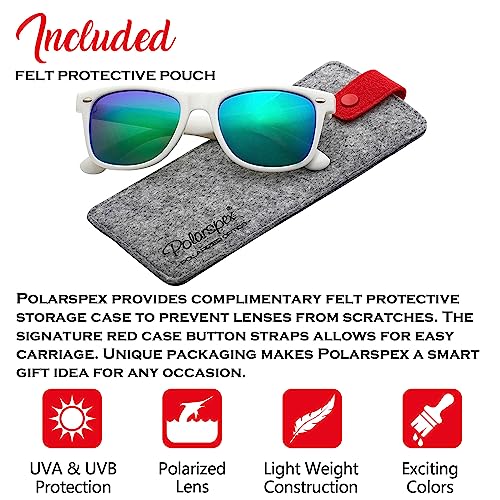 Image of PolarSpex Polarized Sunglasses for Men and Women | UV Protection, Durable Lightweight Frame, Retro Style, Felt Carrying Case, Clear Vision for Driving, Fishing & Everyday Wear.