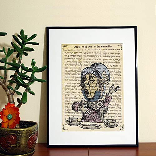 Nacnic Poster Mad Hatter. Sheets of Alice in Wonderland. Designs tales for children. A4 size, 29.7L x 21W cm - Image 2
