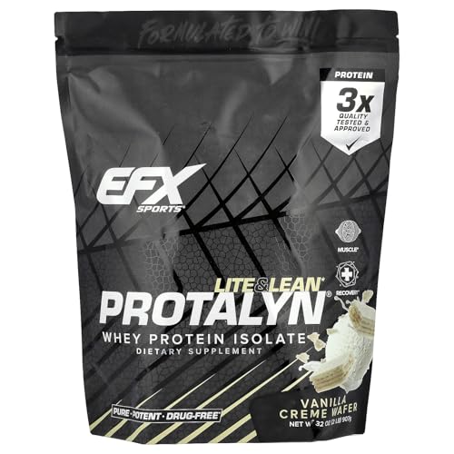 EFX Sports, ProtalynR(プロタリン)ホエイプロテインアイソレート、バニラクリームウエハース、907g(2ポンド)