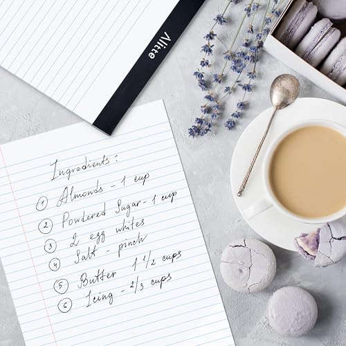 Alitte Legal Notepads 8,5 x 11, 3 Stück – Perforierter, breiter linierter Schreibblock – Premium dickes Papier, kein Tintenverlaufen – Blanko-Rechtsblöcke für Zuhause, Büro, Schule, Geschäft – 50