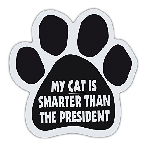 Refrigerator Magnet - Cat Paw Shape - My Cat is Smarter Than President (Anti Joe Biden) - 5.5" x 5.5"