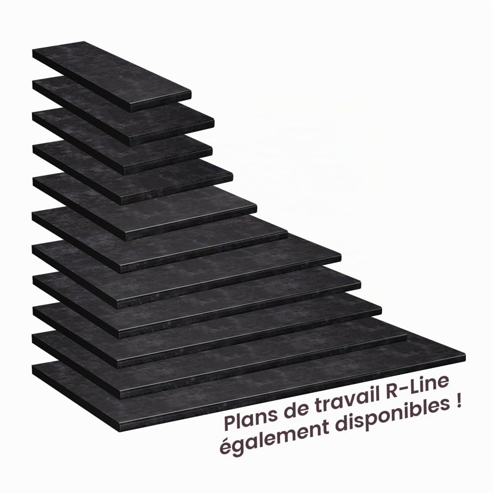 Vicco Plan de Travail Cuisine R-Line, Anthracite, 120cm, adapté au Montage sur des Meubles Bas et des Plans de Travail