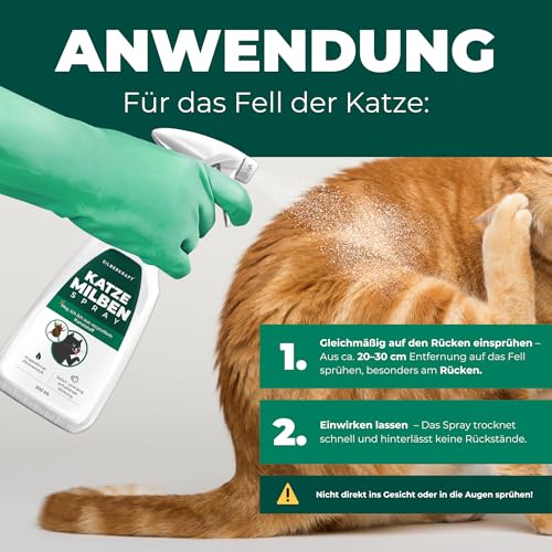 Silberkraft Milbenspray Katzen 500ml - Effektives Anti Milben Spray für Katzen - Milbenbefall behandeln Ohrmilben Räudemilben Katzenmilben