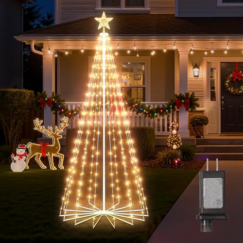 Outdoor Christmas Cone Tree Light, 12 Feet 1070 LEDs Outdoor