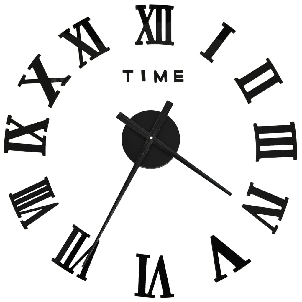 Vidaxl 3D Wall Clock Modern Design Black 100 Cm Xxl from B&Q