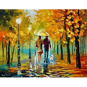 Romantic Wall Decor Print Autumn Artwork On Canvas by Leonid Afremov | AUTUMN ELEGY | 56 x 70 | Stretched