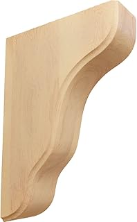 Ekena Millwork BKTW02X05X08PLRO Plymouth Wood Wood Brackets, 1 3/4"W x 5 1/4"D x 7 1/2"H , Red Oak