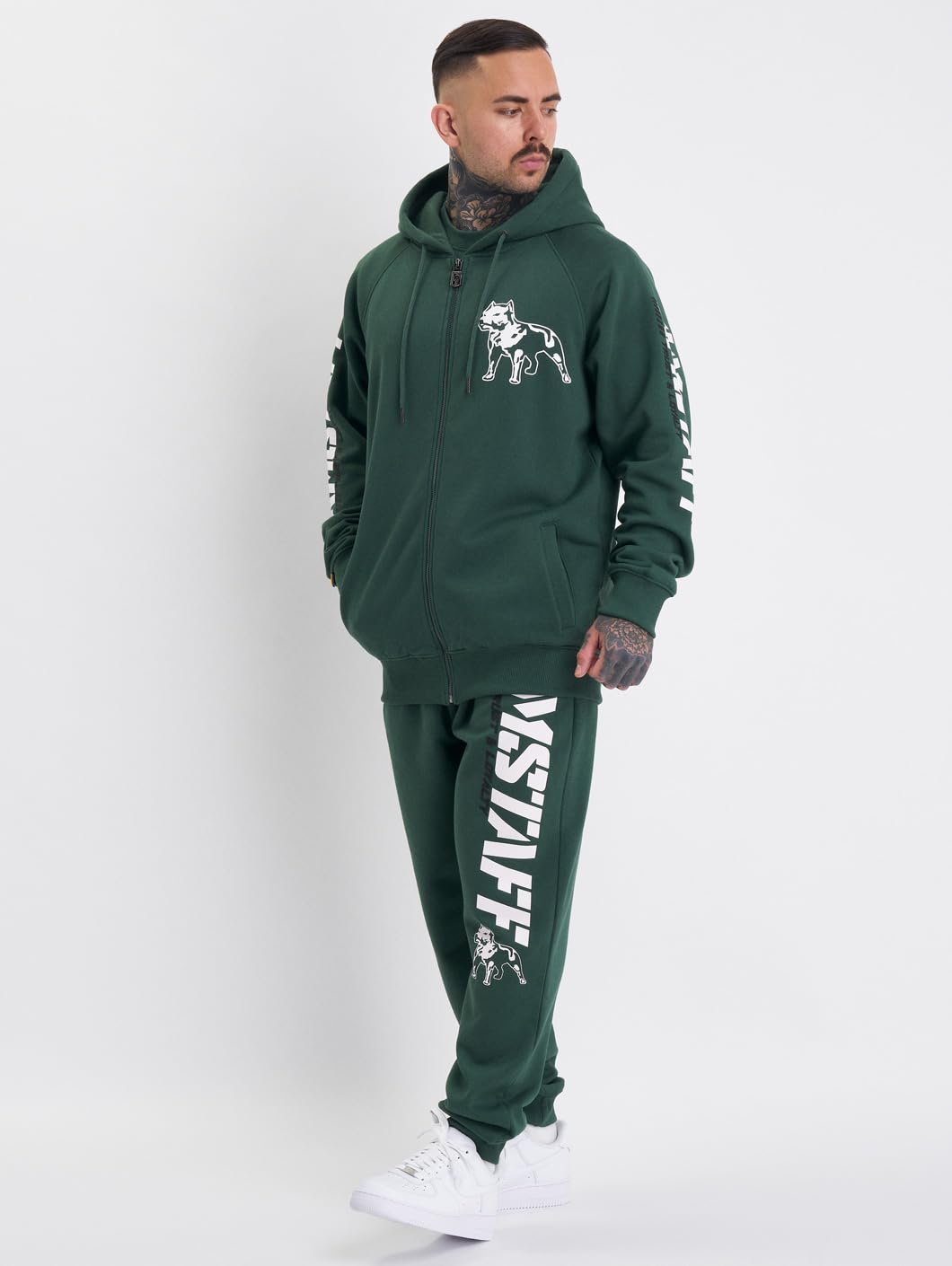 Amstaff Herren Logo 2.0 Ziphoodie Kapuzenpullover Zip Hoodie Sweatshirt Hoody Kapuzen Jacke Langarm