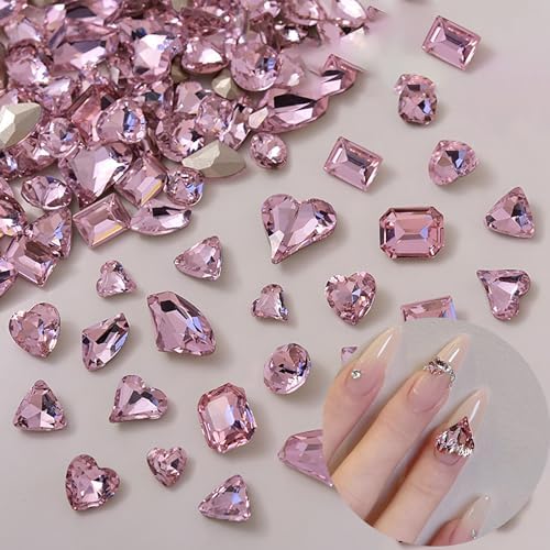 Amazon | 50個セット ネイルパーツ ストーン ピンク 30個 2種類 ネイル  