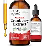 Wild & Organic Cranberry Supplement Drops - Urinary Tract Support for Women & Men - Pure Cranberry Extract Liquid Supplement - Vegan, Sugar & Alcohol-Free Tincture - 2 fl oz