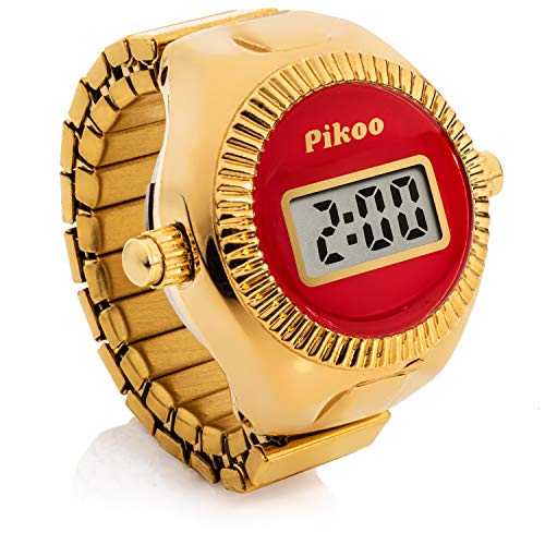 Pikoo: Unisex Digital Ring Watch w/Made in Japan Movement, One Size Fits All - Ruby Red