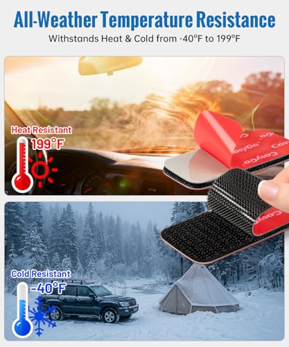 Image of 8 Sets Black Heavy Duty Hook and Loop Strips with Super Adhesive, Heat Resistant Waterproof, Keep Car Floor Mats Sofa Cushion in Place, Outdoor Indoor Use, 3.2x1.2 Inch