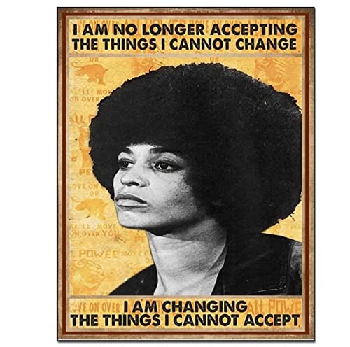 ITAWS Angela Davis Vintage Feminism Poster, 30X40Cm Sin Marco, Láminas y Posters Para Salón y Dormitorio