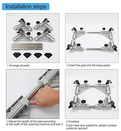 image for Washing Machine Stand sanyi Multi-functional Movable Adjustable Base M