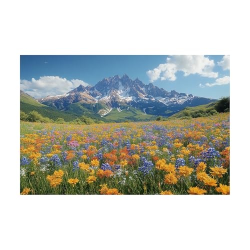Peinture montagnes enneigées déco murale moderne toile salon 40x60cm vert