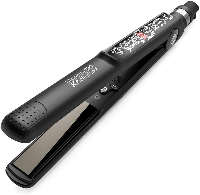 Professional 1 Inch hair Straightener, Tourmaline Ceramic 3D Floating Flat Iron,Digital LCD Temperature Display,Safety Automatic Switch off,Temperature Memory Function, Black