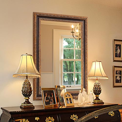 Autdot Antique Bathroom Wall Mirror 36.5" X 25", Bronze Mirror