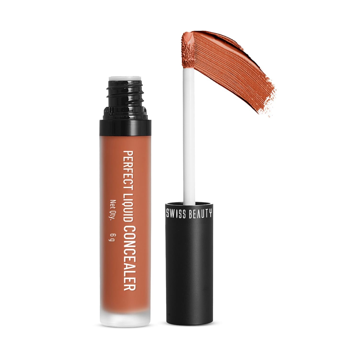 Swiss Beauty Liquid Light Weight Concealer With Full Coverage |Easily Blendable Concealer For Face Makeup With Matte Finish | Shade- Orange, 6g-image-30
