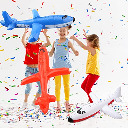 Cotiny 9 Pieces Inflatable Airplanes Aircraft Thickened Inflated Plane Balloons For Kids Birthday Party Supplies Baby Shower Decoration, 25 Inch #TOP6