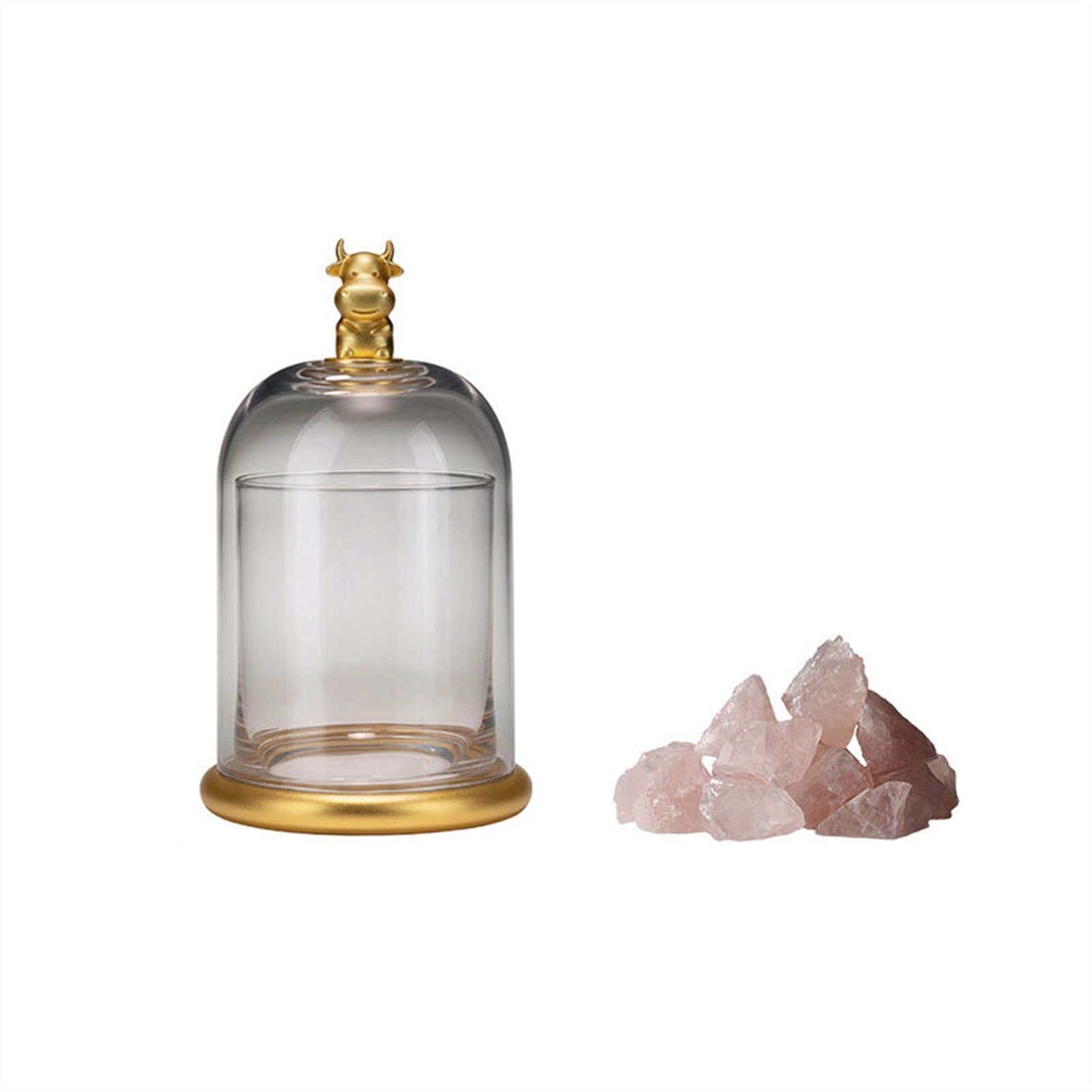 SnamicE Sculpture Decor Brass Animal Ornaments, Chinese Zodiac Animal Aromatherapy Desktop Ornaments, Including Zodiac Bottle And Spar, Zodiac Ornaments, Cow Statue Decorati,