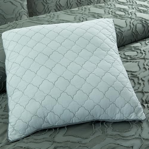 Image of Modern Threads 5-Piece Jacquard Comforter Set, Samson Queen in Ivy Green - Elegant Comforter, 2 Pillow Shams, and 2 Decorative Pillows