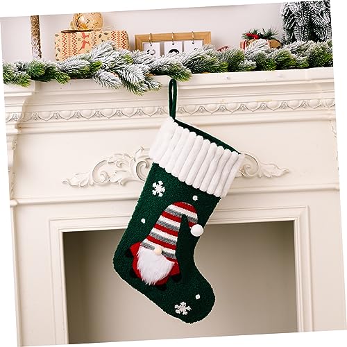 Chaussettes de Noël de cheminée et décorations d'arbre en tissu rétro x3 - 5