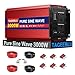 Pure Sine Wave Power Inverter 3000w DC 24V to AC 240V Voltage Converter with 2 AC Outlets,Digital display screen,for Motorhomes,Trucks,Boats,Cam... Peak Power
