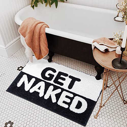 Nymphia-Get-Naked-Bath-Mat-Black-and-White-Bathroom-Rugs-Non-Slip-Soft-Thick-Microfiber-Bath-Rug-Fun-Bathroom-Decor-Washable-31×20-Inch