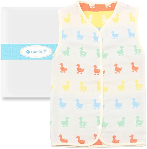 Amazon Co Jp 睡眠コンサルタント監修 6重ガーゼスリーパー 日本製 ふんわりやわらか 赤ちゃん キッズ 夏用 冬用 ベビースリーパー 通気性 保湿性 吸水性 夏は涼しく冬は暖かく フリーサイズ Acortile あひる ベビー マタニティ