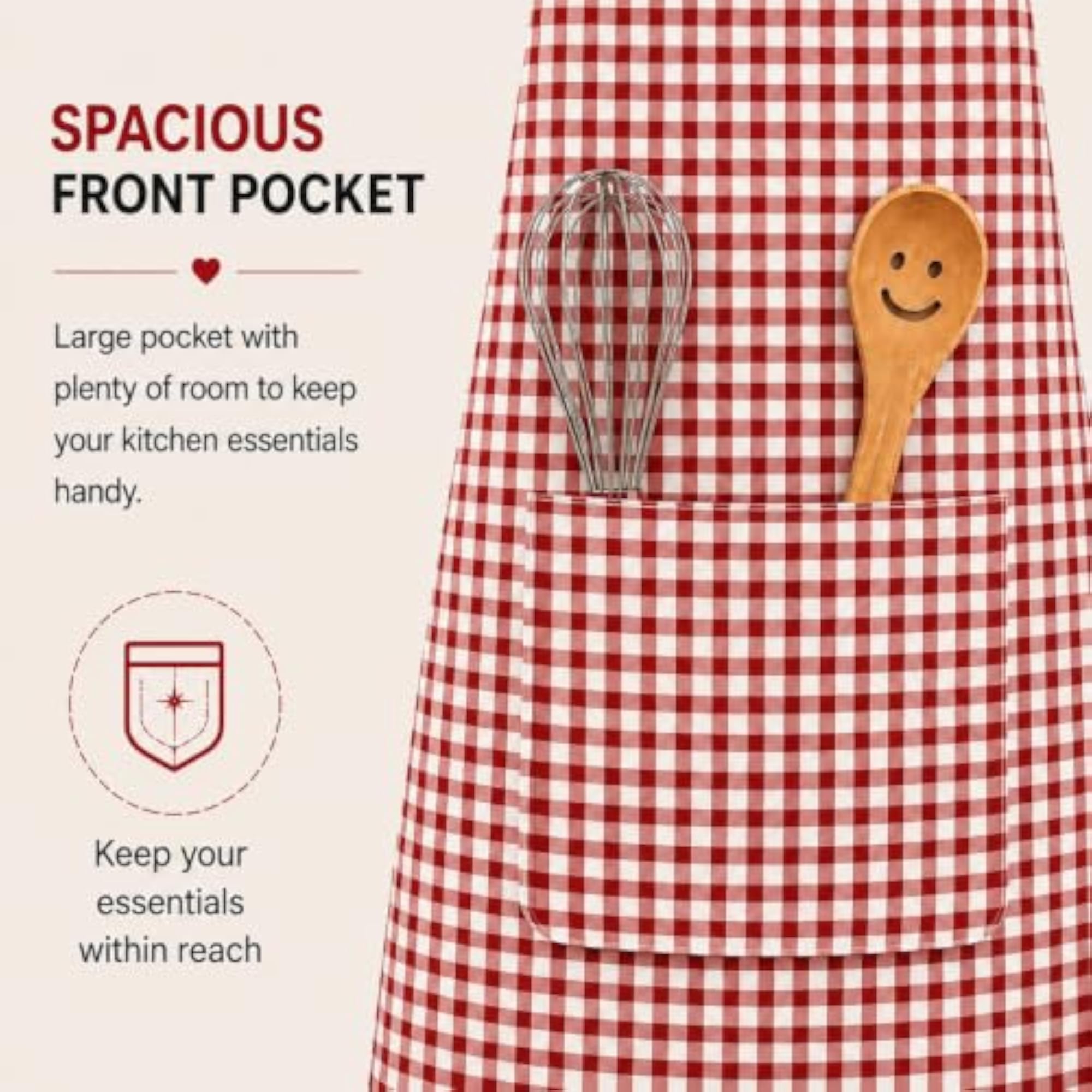 Checkered Design Cotton Kitchen Apron for Men & Women