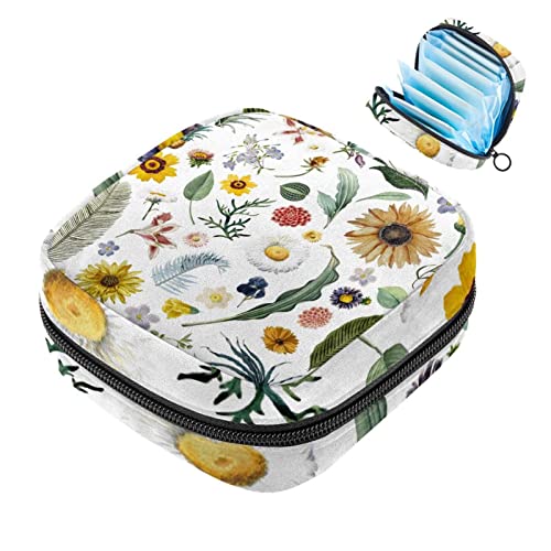 Bolsa Pana Para Tampones Y Compresas - Con Cremallera - Azul, 12x12 Cm - Discreta Y Práctica