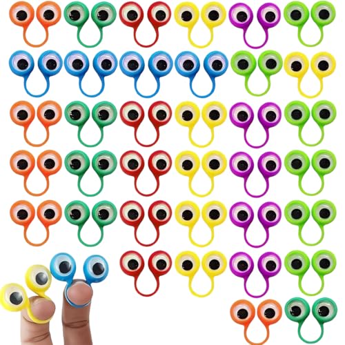 LONZIKP 30 Piezas Juguetes de Dedo, Títeres de Dedo con Ojos para Fiesta de Cumpleaños Halloween, Juguetes para Niños (Colorido)