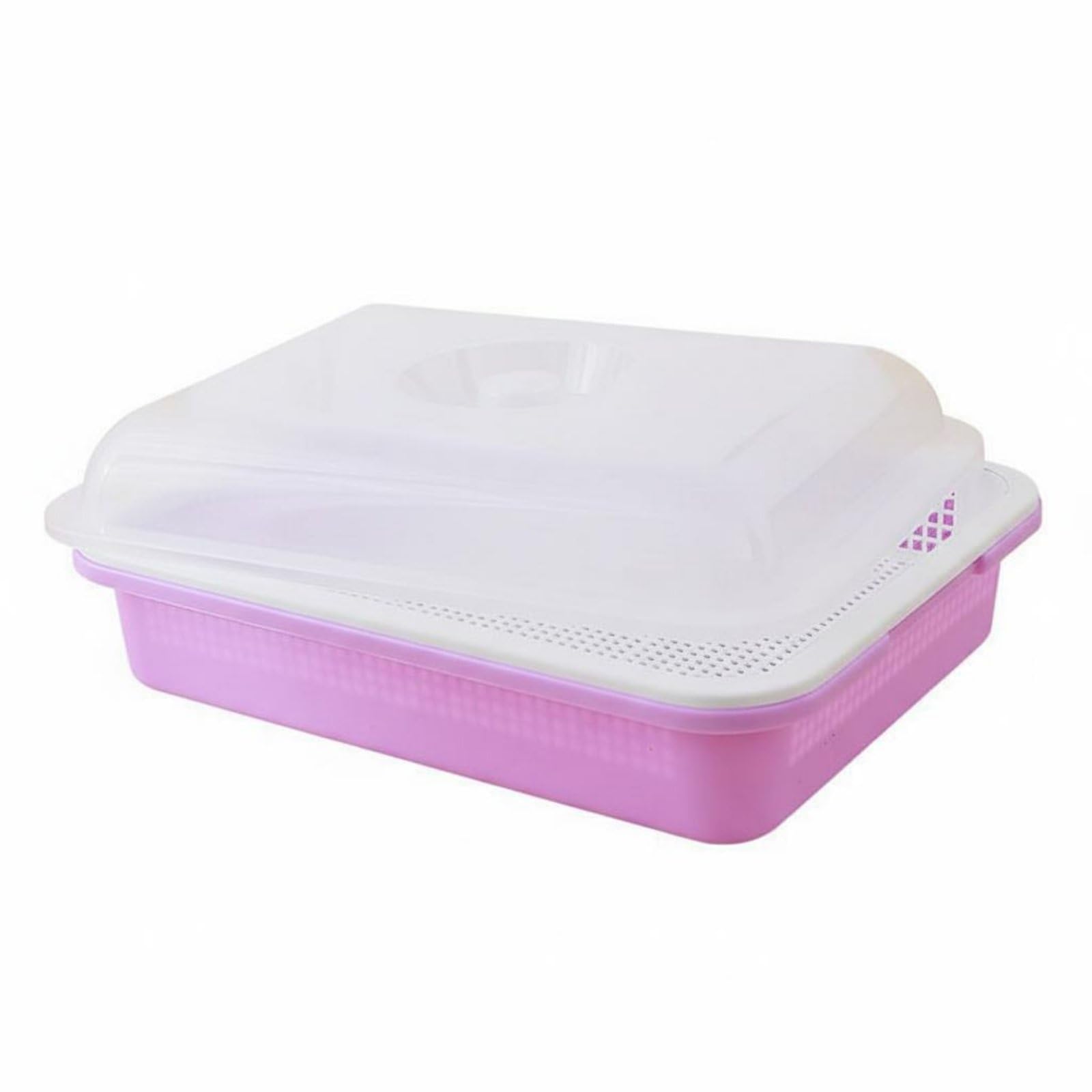 Dense Mesh Bean Sprout Grower Ventilated Grid Sprouter Tray Food-Grade Material Sprouting Kit Reusable for Health Enthusiasts, Beginners, Balcony, Kitchen, Purple, Deep with Lid-image-49