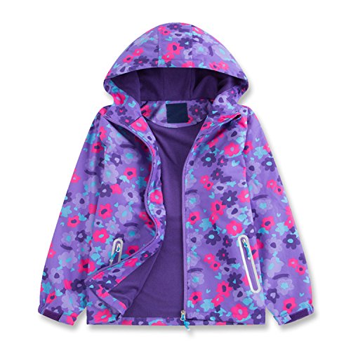 Little Girls Rain Jacket Coats with Hood (6, Violet)