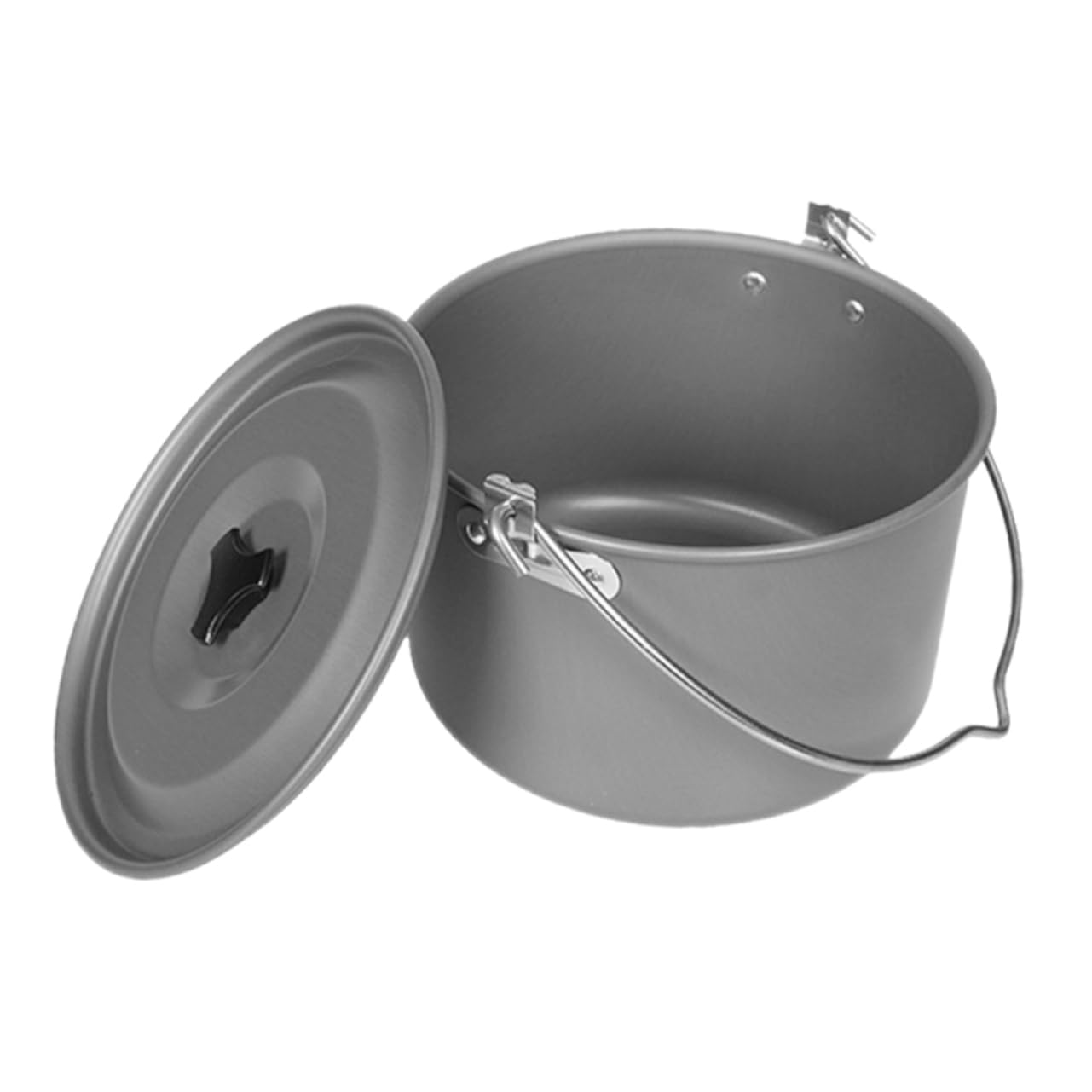 Toyvian Aluminum Collapsible Camping Pot Set Portable Outdoor Cooking Equipment for People for Camping Hiking Picnics with Sturdy Handle and Carry Bag Deep