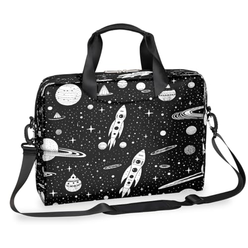 Bolso para laptop con diseño de planetas y cohetes miniatura 1