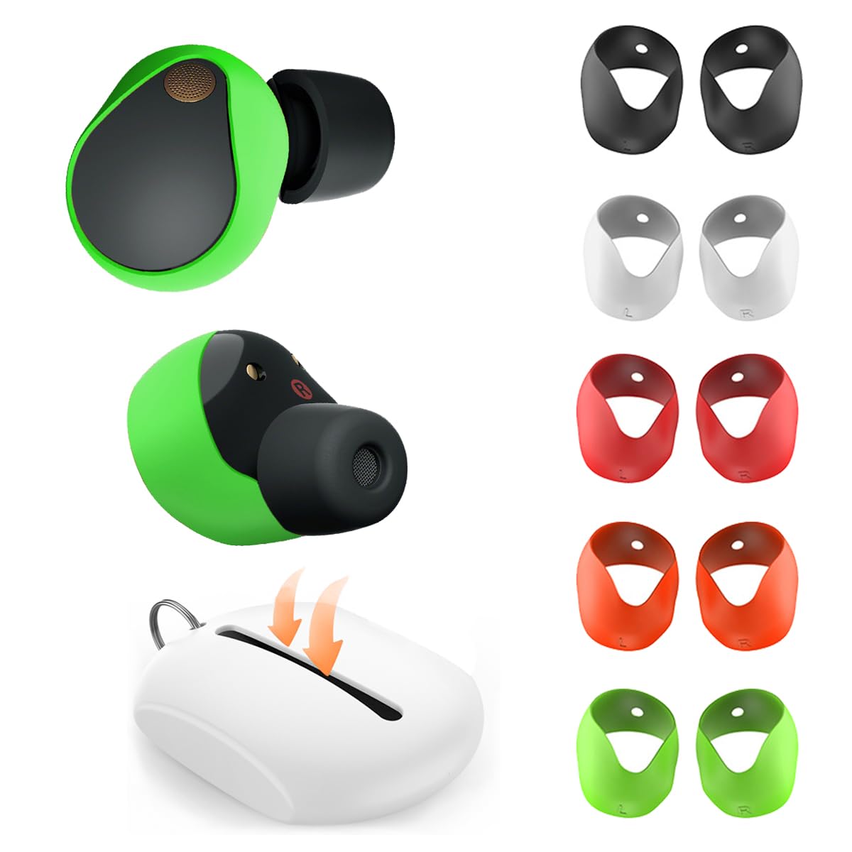 5 Pairs Silicone Ear Cover for Sony WF-1000XM5 Ear Tips Replacement Earbuds Earhooks Tips for WF-1000XM5 Earbuds