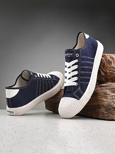 Image of San Frissco Men's Sneakers Textured Casual Lace Up Shoes Soft Cushioned Footbed with Rubber Sole Stylish, Trending, Comfortable, Lightweight, Durable Perfect for Parties, Office and College