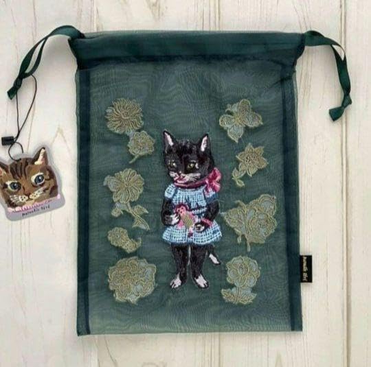 553】アナイ ギンガムブークレ カーディガン 38 黒 青 553