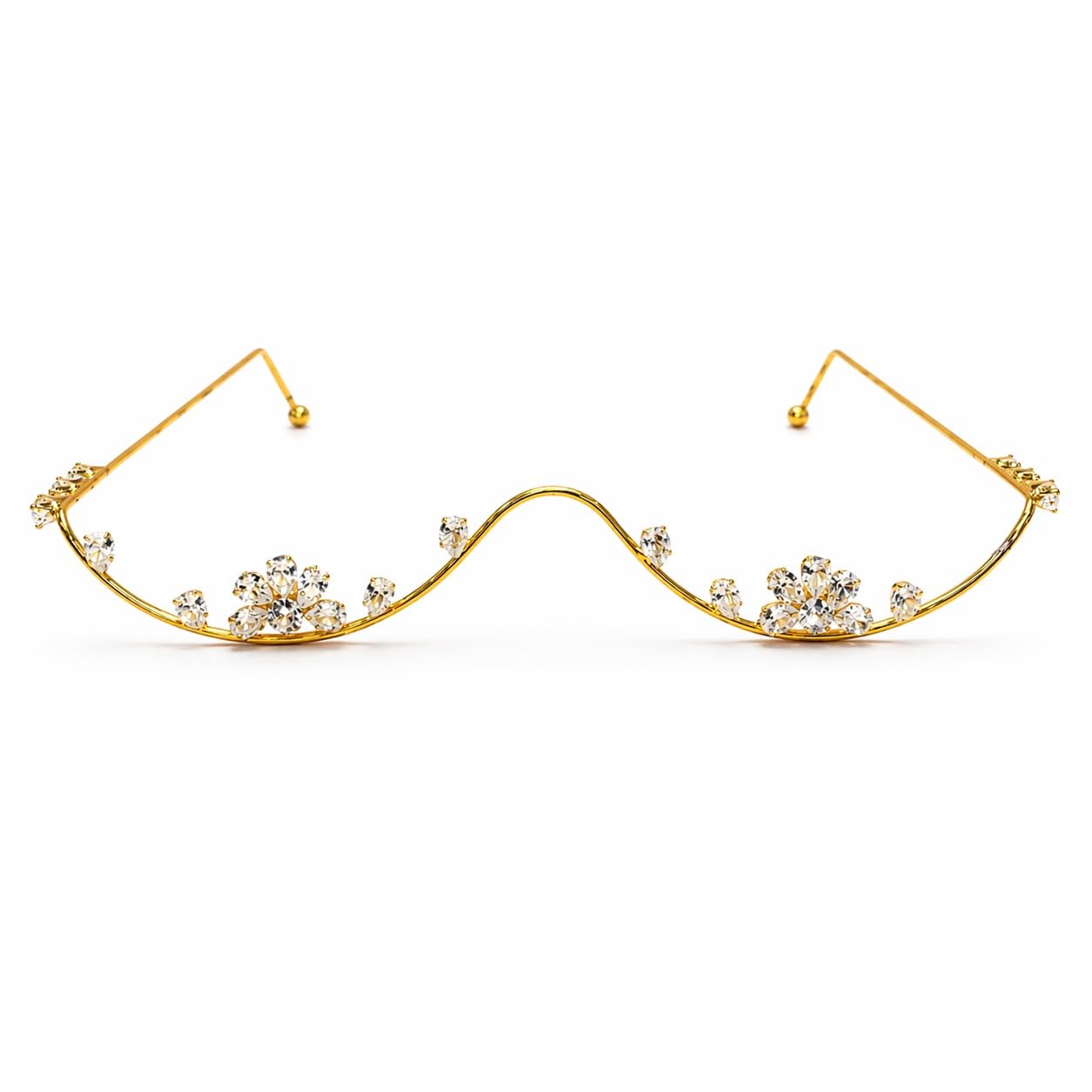 Gold Plated Floral Facelet White Stone Curve Nose Chain Minimal Adjustable Lightweight Elegant Women Girls Style-image-30