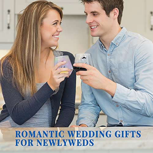 Roraem Wine Glasses Gifts For Mr And Mrs - Wedding Gifts For Bride And Groom - Gifts For Bridal Shower Newlywed Engagement And Anniversary - Couples Gifts For Husband & Wife #TOP6