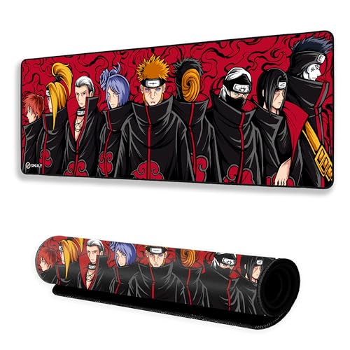 Image of Akatsuki Anime Mouse Pad 12x32 Inch 3mm Extended Gaming Desk Mat with Anti-Slip Rubber Base Mousepad for Smooth Surface Desk pad for PC & Laptop Use Waterproof & Stiched (Multicolour) Deskpad